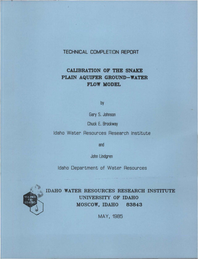 The Snake River Plain aquifer ground-water flow model is operated by the Idaho Department of Water Resources as a tool for management of the aquifer and the hydraulically connected Snake River. Data made available by the 1980 U.S. Geological Survey RASA program is being used to recalibrate the model. This project provided technical assistance for the assembly and interpretation of the hydrologic data necessary to recalibrate the model. Submitted to the U.S. Geological Survey.