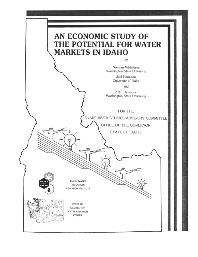 This study investigated the economic potential for water markets that would exchange water from irrigated agricultural to hydropower production in southern Idaho. Two kinds of water market were considered. The first involved the marketing of stored water that is now owned by agricultural interests but is seldom used for irrigation. The second was an option lease program that would depend on water currently used for irrigation. A market for stored water is currently working but could be modified to increase the market value of the water. The value that could be created by selling stored water for hydropower far exceeds its current value in storage or for agricultural uses. It is conservatively estimated that the power value of this water ranges from $10 to $22 per acre-foot, while the current price being paid for power production is $2.50 per acre-foot. The option lease program also appears to be economically feasible. This program would allow agriculture to use the water in most years and require its use for hydropower only during critical flow periods. Thus, agriculture remains intact while the water continues to create value in hydropower. The program analyzed would reduce average agricultural income about $2.50 per acre while the value of hydropower created would be about ten times this amount.