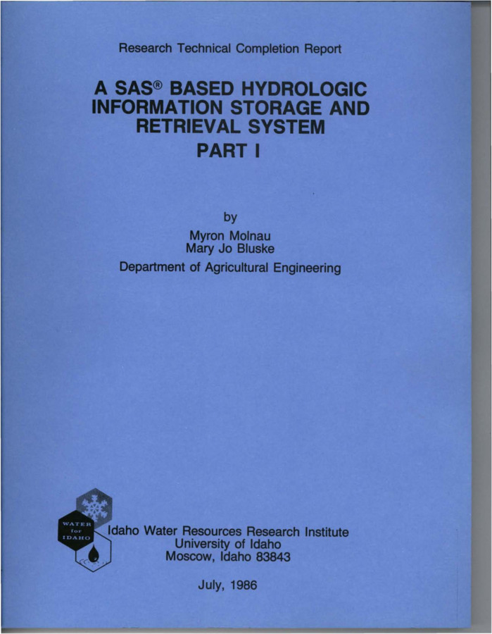 This paper presents a progress report on the development of a SAS based information management system for the retrieval of hydrologic and climatic data. The new system will replace an existing system that has grown obsolete. A discussion is given of the current status of the project, and the remaining work to be accomplished. Descriptions of the overall design of the new system and of the SAS file structures are also presented. Also, examples are given of how to retrieve information from the new files. Submitted to the U.S. Geological Survey.