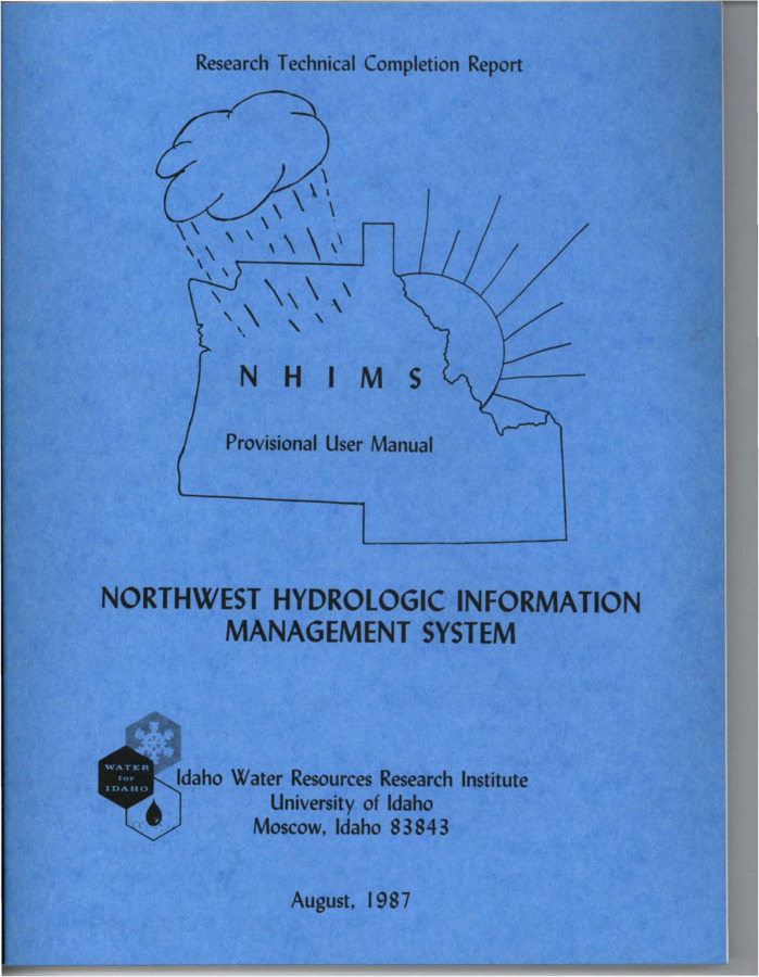 Between 1975 and 1987, a data management system called HISARS (Hydrologic Information Storage And Retrieval System) was used at the University of Idaho to store and retrieve climatic had hydrologic information. However, HISARS is now over ten years old, and due to its age and original design, the system is no longer easily updated, and it is difficult to modify the program code. In order to take advantage of more modern computer systems and more sophisticated software, it was decided to replace HISARS with a SAS based data management system called the Northwest Hydrologic Information Management System (NHIMS). The objective of the NHIMS project is to create a data management system that is easy to use, maintain and modify, and at the same time simulates the actions of the existing HISARS system as much as possible. [...] This manual will show how to use the NHIMS system to retrieve the climatic and hydrologic information of interest to you. [...]