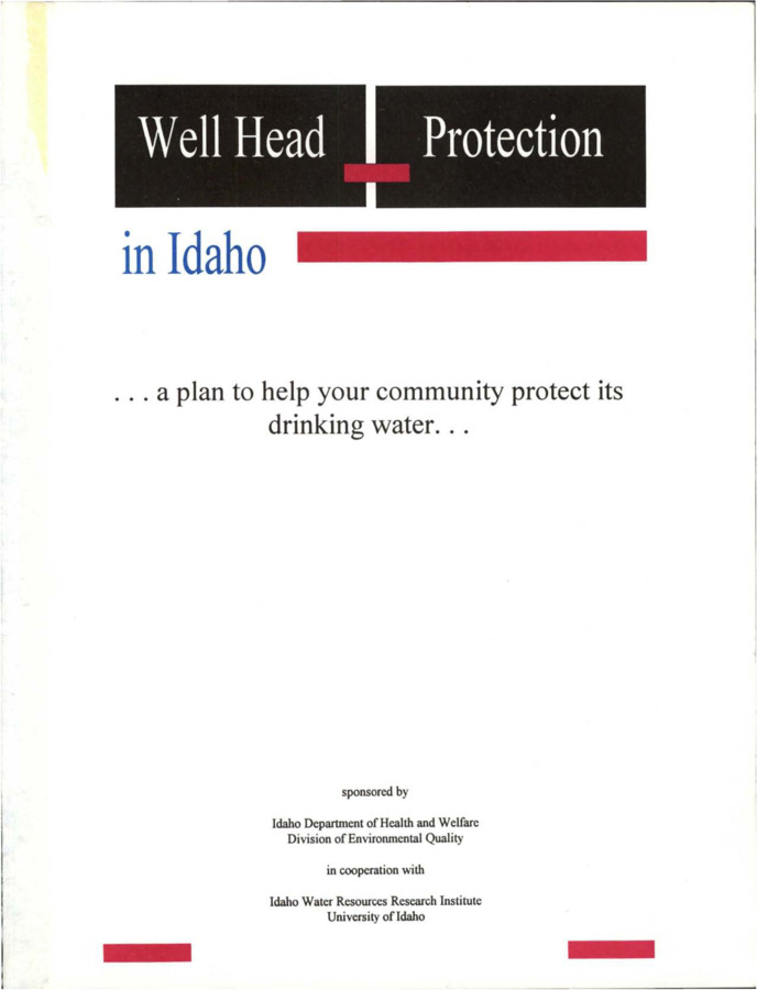 Well Head Protection In Idaho A Plan To Help Your Community Protect Its Drinking Water Idaho 4837