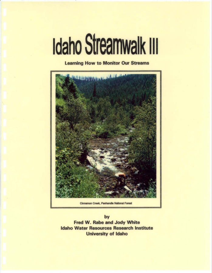 Streamwalk was developed as a basic screening tool to identify potential problem areas, and provide a standardized data collection method so that regional and trend comparisons can be made. As important, Idaho Streamwalk encourages citizen commitment to protect streams and educates people about the relationship between streams and watersheds. The data that the Streamwalk program gathers is housed in central databases located at the Idaho Water Resources Research Institute, University of Idaho and EPA, Region 10. Idaho Streamwalk has been included in Project WET (Water Education for Teachers) curriculum. Initiated in 1992, Streamwalk II was a 40-hour field and lab course which went beyond the basic Streamwalk program of monitoring only the physical characteristics of a stream This course was developed as a more complete approach to stream monitoring and included chemical and biological techniques. Streamwalk III contains all of the original elements of the course, but has been improved to include more comprehensive information, as well as quality control and quality assessment measures. The class requires a commitment of seven days to learn about various stream monitoring concepts and procedures. As a team, we monitor an impacted stream and compare it with a relatively unpolluted site in the area. This involves collecting data on habitat quality, water chemistry, and instream biota. In learning how to monitor a stream, the participant develops skills in observation, data collection, and analysis while becoming more knowledgeable about stream ecology.
