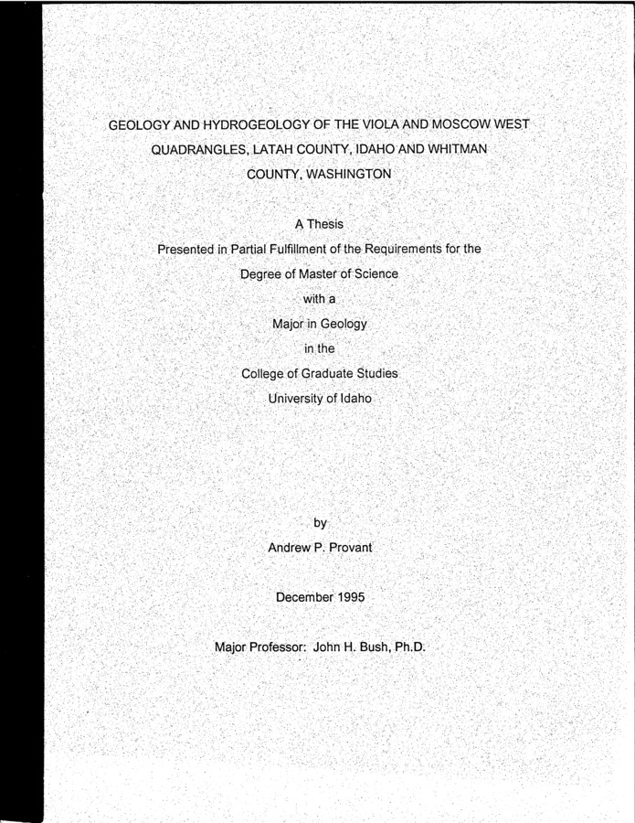 This thesis describes development of two geologic maps of the Viola and Moscow West Quadrangles, development of cross sections, and a discussion of how the geology relates to ground water flow.  Water levels were measured in 74 wells.