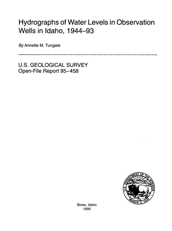 This report presemts hydrographs of water levels in 578 observation wells in the statewide monitoring network during 1944 to 1993. The monitoring network is operated by the U.S. Geological Survey in cooperation with the Idaho Department of Water Resources, Bureau of Reclamation and other Federal and State agencies.