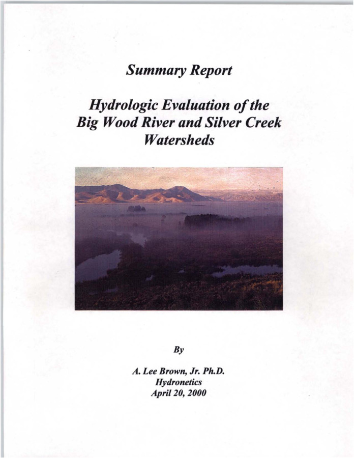 From the Preface: In 1993, an extensive scientific project was initiated to better enable the citizens of Blaine County, Idaho to understand the water resources of the complex watershed in which they live. For a seven year period (1993-2000), The Nature Conservancy and a coalition of partners guided this study. The primary purpose was to inventory and evaluate the water resource systems connecting the Wood River Valley and Silver Creek. This consortium of organizations -- comprised of municipal and county governments, water and sewer districts, private companies and individuals, and non-profit organizations -- contracted with scientists from the University of Idaho's Idaho Water Resources Research Institute to develop a model of the watershed basin. now the data collection and analysis phases are completed, this Summary Report is designed to facilitate discussion by providing a non-technical overview pulling together previous investigations and distilling key finding into a single, non-technical document. A primary goal of this Report is to synthesize and highlight the methods and findings of two technical reports known collectively as Phases I and II of the Hydrologic Evaluation of the Big Wood River and Silver Creek Watersheds. While the focus of this Summary Report is upon Phases I and II, this Summary also reaches out to incorporate pertinent findings of other investigations as well as provide some original perspectives, organization, and analysis. [...]