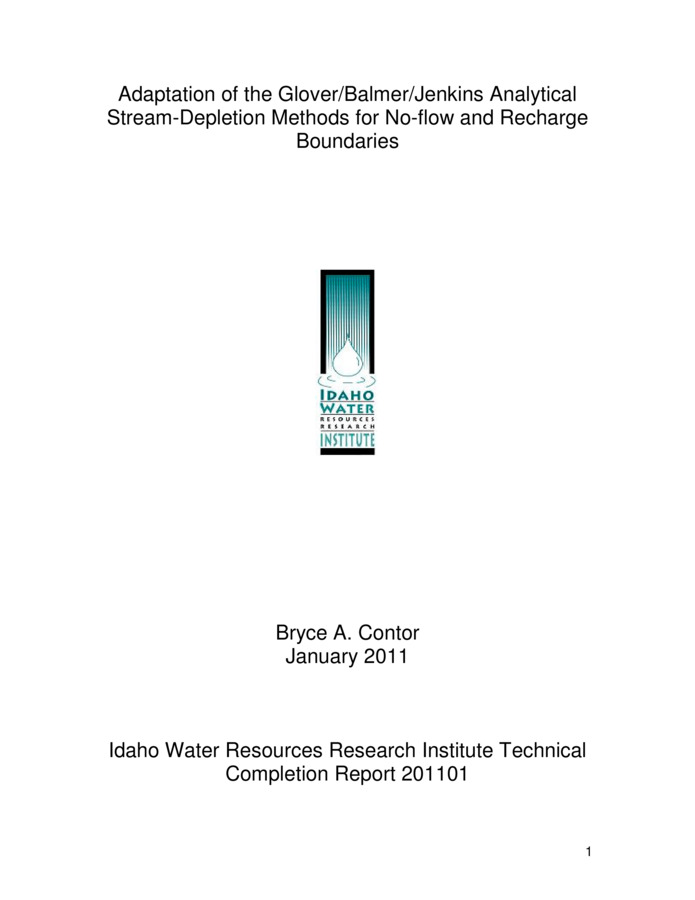 This report addresses the first three assumptions. This allows more confident use of the model in bounded aquifers that are in communication with rivers of finite length, and allows some estimates of where along the river the effects of pumping will be expressed.