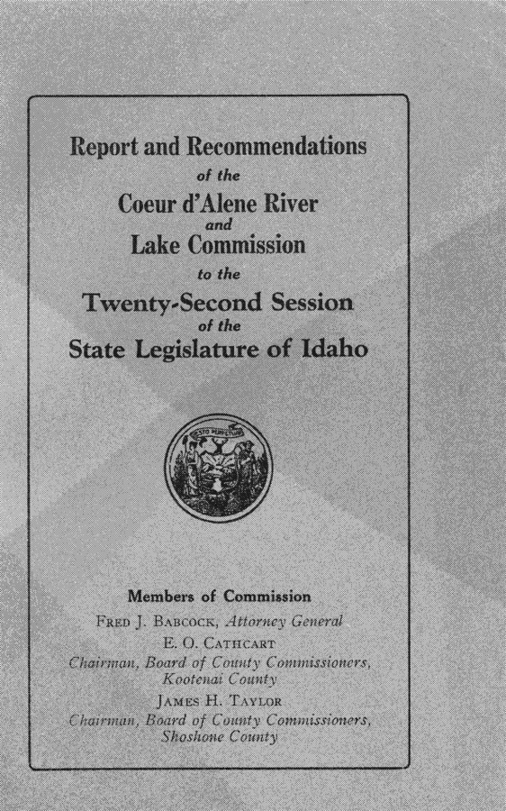 This is a report by the Coeur d'Alene River and Lake Commission regarding the levels of lead found in river beds of the Coeur d'Alene River system and the potential for mine tailings to have polluted the stream and/or nearby communities' grazing land and/or arable land.  The commission also recommends steps to prevent pollution generated from mine tailings.