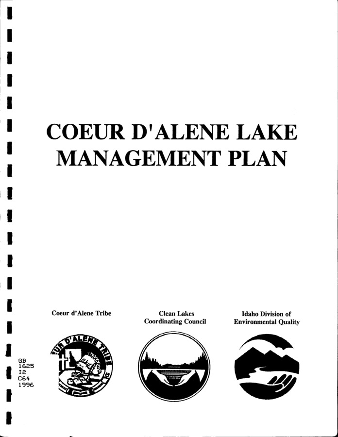 This is a water management plan produced jointly by the Coeur d'Alene Tribe, the Clean Lakes Coordinating Council, and the Idaho Deivison of Environmental Quality for the purposes of outlining goals for lake clean up, pollution prevention, and developing water quality criteria.