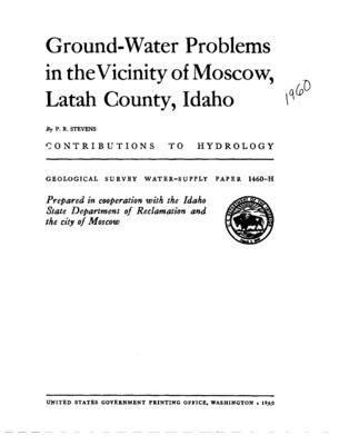 Water-level records for artesian wells at Moscow, in the Moscow basin, Latah County, Idaho, show a large cumulative and continuing decline in artesian pressure for a period of more than 60 years. Beginning several summers preceding this investigation, restrictions have been imposed on the use of municipal water. A new well, drilled late in 1955, partly relieved the water shortage in 1956, but continued growth of population, business, and industry will require further additions to the public water supply. The University of Idaho at Moscow has its own wells for water supply, but these and the city wells tap the same artesian basin. At the request of the city of Moscow, and the Idaho State Reclamation Engineer, the U.S. Geological Survey made a reconnaissance groundwater investigation in the Moscow basin during October and November 1955. The fieldwork on which this report is based included an evaluation of the available hydrologic and geologic data, an estimate of the amount of groundwater available annually in relation to the amount used, and an appraisal of the methods for disposal of unused water. The purpose of this report is to assist city and State officials and present or potential users of groundwater in appraising possible supplemental sources of water an in determining the need for a more intensive investigation of the water resources.