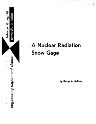 The measurement of water stored in snow packs is important to determine the efficient utilization of this water. Various methods have been used for this measurement but have not provided accuracies sufficient for precision analyses.  Nuclear radiation is shown to be a useful tool for nondestructive water equivalent measurement. The scintillation detector was selected as a desired instrument, and the selection criteria, design features, and performance are presented. Although a unit of relatively high cost, this detector is shown to be capable of arbitrarily high resolution.
