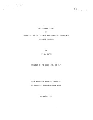 A brief description of fish blockage problems created by culverts and a review of the state of the art of culvert fishway design is presented. Characteristic features which are necessary for a satisfactory fishway are described. A vertical slot orifice fishway is proposed as an alternate structure which fulfills all the requirements of a fishway.
