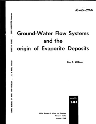 Study of the literature on evaporite mineral deposits suggests a functional relationship between the origin of these deposits and groundwater flow systems. The theory on which the analysis of groundwater flow systems is based is reviewed in order to establish flow systems as a mechanism by which dissolved solids can be transported to sites of evaporite mineral accumulation. Comparison of observed spatial variations of groundwater quality with pertinent solutions to flow equations under specified boundary conditions reveals that quality of groundwater is a function of flow path length, flow path route and flow velocity. Selected references provide evidence that sites of accumulation of non-marine evaporite minerals are discharge zones for poor quality water from regional groundwater flow systems. A study of isotope ratios in oil field brines and standard mean ocean water indicates that water in some deep brines is of local meteoric origin; therefore, the brines are part of a groundwater flow system. Observed distribution of fluid potential in the saline portion of some groundwater flow systems on the Atlantic Coast of the United States reveals that saline groundwater discharges toward the ocean floor. Therefore, groundwater may also act as a transport medium for dissolved solids which are precipitated, under appropriate conditions, as marine evaporite deposits.