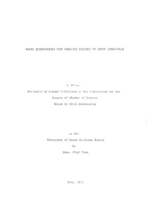 A new hodograph for the wake boundary behind a flat plate placed normal to the flow was developed and verified with experimental results. In this mathematical treatise velocities along the shear layer can vary. The classical Kirchhoff's solution is a special case of this model. A comparison of the sizes of wakes produced by a flat plate, a 90-degree wedge, and a circular cylinder were made. The effect of the depth of water relative to the width of the obstacles on the wake size was investigated. The shape of wakes produced by an embedded sphere with different degrees of submergence was also studied. All experimental work was done in a horizontal straight open channel using water as the experimental fluid.