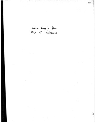 This report presents a water supply analysis for the City of Moscow and examines existing wells and the potential need for new wells.