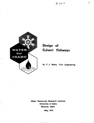 Types of fish migration and typical fish blockage problems associated with culverts are reviewed. Swimming capability of fish as a function of specie, fish length and water temperature are discussed. The hydrologic characteristics of streams and the importance of considering the timing of fish runs and peak discharge is reviewed. A procedure for analyzing cmp and pipe arches for recommended swimming velocities is presented. Slot orifice fishways for box culverts (slot orifice placed perpendicular to the flow and skewed wing-wall slot orifice) are discussed. Design aids developed for hydraulic analysis are presented. Instream construction in or near prime fish habitat is discussed.