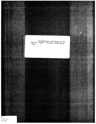 In 1975, the U.S. Geological Survey made 24 symmetric Schlumberger soundings in the Moscow, Idaho-Pullman, Washington, area to aid in hydrologic studies. Figure 1 shows the index map for the location, number, and azimuth of the Schlumberger sounding stations. The maximum electrode spacing ranged from AB/2 = 610 m (2,000 f) to AB/2 = 3,660 m (12,000 f). All the sounding curves were automatically processed and interpreted as shown in the graphs given in the appendix.