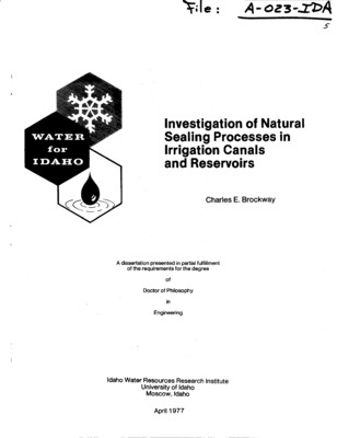 Laboratory and field studies of physical, organic, and chemical factors affecting the variations in seepage rates due to natural processes in canals and reservoirs under prolonged submergence were performed.