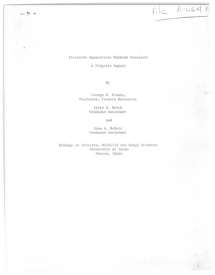 At least two problems regarding fish hatchery and farm effluents become apparent: 1) how to reduce economically the waste load in effluents from fish culture operations and 2) how to raise fish within the permitted discharge limitations. This project was designed to define the problems, to test methods for their resolution, and to implement those methods deemed most appropriate for each particular situation.