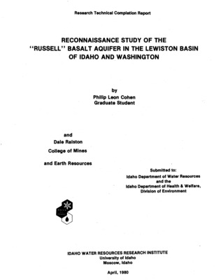 The Lewiston Basin is a triangular-shaped bowl of approximately 400 mi. 2 (1000 km2) located in Northern Idaho and Eastern Washington. Within the basin, the two cities of Lewiston, Idaho, and Clarkston, Washington, have recently attained the status as a terminus for river barge traffic of the Columbia River. The purpose of this report is to investigate the ability of basalt aquifers beneath the two cities to sustain the present and anticipated future groundwater development.