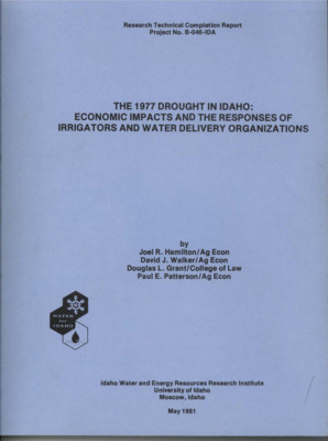 The objectives of this study were to use survey methods to document changes in cropping patterns, irrigation systems, and water management strategies caused by the 1977 drought; to document the way institutions such as water delivery organizations and government agencies respond to drought; to measure the economic consequences of drought in southern Idaho; to draw implications regarding probable farmer response in future droughts; and to make suggestions for drought management strategies. While some farmers changed crops and varieties or idled land in anticipation of water shortage, the majority proceeded with normal cropping patterns. When water shortage occurred, the result was reduced yield, or in some cases complete loss of the crop.  These yield declines and lost crops comprised the largest part of the economic impact of the drought. Results suggest, however, that water was managed much more efficiently than usual during the summer of 1977. Many crops got less water but didn't suffer corresponding yield declines. Some of this resulted from better water management, and from improvements in applications systems. Many delivery organizations responded to water shortage by implementing delivery rotation programs. Submitted to Office of Water Research and Technology, U.S. Department of the Interior.