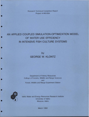 An aquaculture system consists of a number of biotic and abiotic factors which act alone and/or interactively in defining systems behavior and impacting the allowable growth rate (AGR)of the fish. The bioenergetics approach, as presented, provides the necessary common denominator linking the quantitative effects of the biotic and abiotic dependencies of systems operation. Computer implementation of the mathematical models of quantitative relationships in aquaculture systems is a dynamic process which provides a conceptual framework for understanding systems behavior. These models can provide useful information on variable significance to systems functioning, thereby directing research resources into areas which will most benefit further understanding of the system. [...] The conceptual framework of the model presented is not only applicable to rainbow trout, but is an acceptable model for all aquaculture systems. Reparameterization of specific components results in valid models for other species. [...]