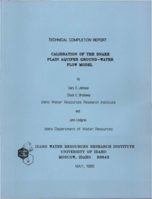 The Snake River Plain aquifer groundwater flow model is operated by the Idaho Department of Water Resources as a tool for management of the aquifer and the hydraulically connected Snake River. Data made available by the 1980 U.S. Geological Survey RASA program is being used to recalibrate the model. This project provided technical assistance for the assembly and interpretation of the hydrologic data necessary to recalibrate the model. Submitted to the U.S. Geological Survey.