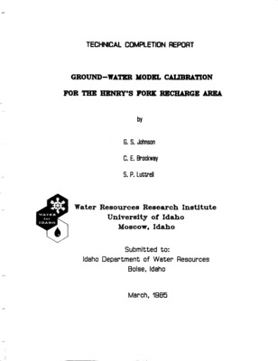A groundwater flow model of the shallow groundwater system of the Henry's Fork area of southeastern Idaho was initially calibrated by Wytzes (1980). The purpose of this project was to improve the accuracy of the model by recalibration to the data collected by Wytzes (1980) to more closely simulate groundwater levels and gains and losses in the Henry's Fork and Snake rivers.