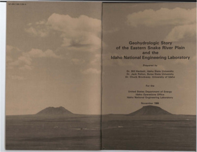 The earth's surface, as we know it today, has changed dramatically since its origin about 4,500 million years ago. Some of the changes that occurred include the rising and receding of oceans, the collision of continents, and the uplift and erosion of vast mountain ranges. The mountains and plains surrounding the INEL, despite their apparent timelessness, represent relatively young landforms that developed in the last 17 million years, less than one half of one percent of the total age of the earth. Today the eastern Snake River Plain can be characterized by the abundant availability of groundwater in the Snake River Plain Aquifer and a seismically quite setting, although it lay in the prehistoric path of volcanic activity. These and other characteristics are further discussed in this booklet in terms appropriate for a lay person. A more detailed geologic account is provided in Appendix A for those who are interested. Prepared for the Idaho National Engineering Laboratory.