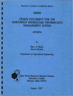 A data management system called the Hydrologic Information Storage And Retrieval System (HISARS) is used at the University of Idaho to provide various individuals and organizations with easy access to climatic and hydrologic information. However, HISARS is now over ten years old, and due to its age and original design, the system is no longer easily updated, and it is difficult to modify the program code. In order to take advantage of more modern computer systems and more sophisticated software, it was decided to replace HISARS with a SAS based data management system called the Northwest Hydrologic Information Management System (NHIMS). The objective of the NHIMS project is to create a data management system that is easy to use, maintain and modify, and at the same time simulates the actions of the existing HISARS system as much as possible. [...] The purpose of this document is to describe in detail the design of the NHIMS system. All components of the system will be covered: the general and detailed structure of he system, the program modules, the permanent NHIMS files, global data, and provisions for testing and packaging the system. [...]