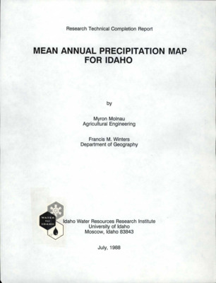 Sound estimates of the amounts and distributions of mean annual precipitation in Idaho have become increasingly important in recent years because of stringent design requirements and increasingly tighter supplies of water. Agriculture, hydropower, wildlife, recreation and others are putting forth claims to a scarcest resource. The current mean annual precipitation (MAP) map of Idaho was prepared in 1965. Since then, more data have been collected, particularly in the higher elevation zones where the previous map had to rely on models to provide estimates. The Soil Conservation Service's SNOTEL system provides data for these very important high elevation zones where the majority of Idaho's water originates. Lower elevation data are obtained primarily from the National Weather Service Cooperative network. Monthly data were compiled for the base period of 1961 to 1985. Missing data were estimated by using an average system surrounding stations. All of these data were then plotted using a contouring package. For this report, no manual smoothing was done as the primary objective was to prove out the mapping technique. For the next phase of the project, various interpolation techniques will be used as well as regression models in areas of sparse or uncertain data. The coefficient of variation of the annual precipitation was also plotted. This resulted in a very smooth contour suggesting that lines of equal coefficient of variation could be overlaid upon the MAP , giving users an idea of the variation in precipitation as well as the mean value. Submitted to the U.S. Geological Survey.