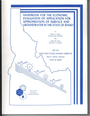 The "Swan Falls Agreement" signed on October 25, 1984 by Governor John Evans and Attorney General Jim Jones for the State of Idaho and James Bruce, Chief Executive Officer of the Idaho Power Company established a framework for resolving a controversy that has been simmering for sixty years. Citizens of the Upper Snake Valley in Idaho became concerned in the early nineteen-twenties that a downstream water right for hydroelectric power generation (a non-consumptive, in-stream use) could stand in the way of future upstream diversionary uses (such as for irrigation and industry. [...] Increasing demands for electricity in [the] water service area, much of which came from pumping for irrigation caused the Idaho Power Company in recent years to seek additional power sources..., and resulted in the Company filing suit against the State to determine the status of water rights... The Idaho Supreme Court held in 1982 that the Company's Swan Falls hydroelectric plant water right was not subordinate to the upstream developments that had occurred over the intervening decades, which resulted in an over appropriation of the Snake River. Legislative attempts to resolve the issue were stalemated. Parties entered into negotiations to attempt a complete settlement of the water rights controversy. The State of Idaho has commissioned this study to provide guidance for its officials in implementing the economic component of the Public Interest Criteria [of the Swan Falls Agreement]. The study authors were directed to draw upon the currently available economic literature to ensure that the methodologies proposed are well-grounded in "generally-accepted" economic principles. [...] Submitted to the Snake River Studies Advisory Committee, State of Idaho.