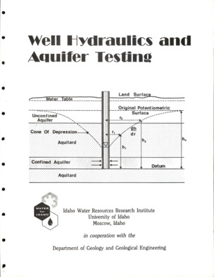 PURPOSE: Well Hydraulics and Aquifer Testing will be a two-day program that presents an overview of the concepts, theories, and procedures that have been developed to evaluate important aquifer coefficients. The course is designed for geoscientist, engineers, and other professionals who want to increase their knowledge of current aquifer testing methods and their applications. Discussions will focus on the meaning of important aquifer coefficients in confined and unconfined aquifers and aquitards. Topics included are porosity, Darcy's Law, hydraulic head, hydraulic gradient, hydraulic conductivity, transmissivity, specific yield, storativity, specific storage and aquifer and aquitard compressibility. Accepted theories of aquifer testing will be presented. Discussions will include the use and limitations of the Thiem and Theis equations, the Jacob Straight Line Method, the Hantush-Jacob Method, the Hantush Modified Method, the Ratio Method, and unconfined aquifer methods. PARTICIPANTS: This course will cover important topics in aquifer test design and analysis. The discussions are designed to increase your understanding of aquifer testing methods and their limitations. Practicing geoscientists, engineers, and other professionals and graduate students will benefit from this course. The course is designed for professionals with a basic understanding of groundwater flow. INSTRUCTORS: Dr. James Osiensky is an Associate Professor of Hydrogeology at the University of Idaho and is stationed in the Department of Geology and Geophysics at Boise State University. Mr. Thomas Brooks is an Associate Professor of Hydrogeology in the Department of Geology and Geological Engineering at the University of Idaho.