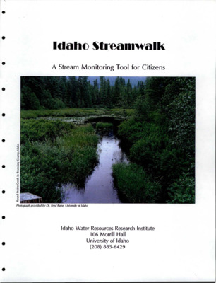 Streamwalk is designed to be used by lay people, people who are interested on learning more about their streams and rivers. It is anticipated that the data people collect will be used as a screening tool to focus attention on areas that might be of concern, and to help direct further evaluation by experts. EPA's goal is to collect enough good data so that agencies can make comparisons and evaluate trends, over time, for rivers or streams. The Idaho Water Resource Research Institute is endorsing Idaho Streamwalk through the sponsorship of EPA, Region 10. We feel the program has enormous potential for growth, serving both youth and adult audiences, as well as providing a useful tool to stat and federal agencies. Streamwalk's objectives are to: develop a screening tool to identify potential problem areas; provide a standardized data collection method so regional and trend comparisons can be made; focus experts' limited resources on suspected problem areas; encourage citizen commitment to protecting streams; educate people about the relationship between streams and watersheds.