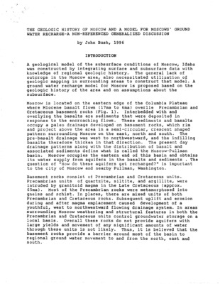 This report describes the geologic history of the Moscow area.