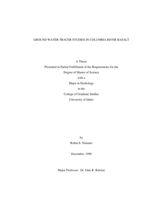 Groundwater contamination in a fractured rock aquifer is very difficult to remediate. An understanding of the transport mechanisms that occur in the fractures and the rock matrix is important in order to implement cleanup strategies such as in situ bioremediation. The objective of this study was to examine and compare responses of various tracers from tests in a basalt fracture zone aquifer. This thesis describes the results of several tracer tests conducted in basalt wells at the University of Idaho Groundwater Research site.