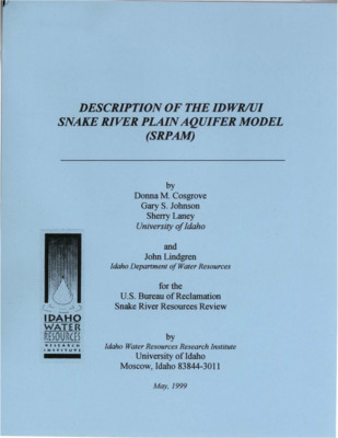 The water resources of the eastern Snake River Plain are often at the forefront of water issues in Idaho. The Snake River Plain aquifer, underlying the eastern Snake River Plain, is hosted in layered basalts and interbedded sediments and is an integral part of the basin water resources. In some places, the flow of the Snake River is composed predominantly of aquifer discharge. Aquifer water levels and spring discharges increased through the first half of the century, but have been declining in the past several decades. The long-term changes are in response to changes in recharge and discharge associated with surface and groundwater irrigation. These changes are driving conjunctive management of surface and groundwater resources and the use of a numerical groundwater model to understand and help manage the aquifer. The University of Idaho and the Idaho Department of Water Resources developed a two-dimensional finite difference model of the Snake River Plain aquifer in the 1970s. That model has evolved into the model documented in this report. Most recently, the model has been adapted to use the U.S. Geological Survey's MODFLOW code and the domain has been expanded to include the northeastern part of the aquifer system. The model has been calibrated to a one-year period from April 1980 to March 1981. The transient calibration was conducted in two parts. The first part was the original model domain, calibrated by the Idaho Department of Water Resources. The second part, the area near and including the extended domain in the northeast, was calibrated by the University of Idaho. Extending the domain resulted in revisions to the model water budget and created a discrepancy between estimated recharge and discharge components. Further work should be performed to improve the model's reliability. Priority should be given to improving the conceptual understanding and quantitative behavior of the interaction with the Snake River. Submitted to the U.S. Bureau of Reclamation, Snake River Resources Review.