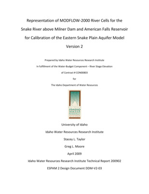 This report is a Design Document for the calibration of the Eastern Snake Plain Aquifer Model Version 2 (ESPAM 2). Its goals are similar to the goals of Design Documents for ESPAM 1.1: To provide full transparency of modeling data, decisions and calibration; and to seek input from representatives of various stakeholders so that the resulting product can be the best possible technical representation of the physical system (given constraints of time, funding and personnel). It is anticipated that for some topics, a single Design Document will serve these purposes prior to issuance of a final report. For other topics, a draft document will be followed by one or more revisions and a final "as-built" Design Document. Superseded Design Documents will be maintained in a "superseded" file folder on the project Website, and successive versions will be maintained in a "current" folder. This will provide additional documentation of project history and the development of ideas. One-month stress periods are called for in ESPAM 2. Answers to the following questions were pursued in an attempt to update ESPAM 2 and will be discussed in sections to follow: 1.) How do we adjust for one-month stress periods? 2.) Will we adjust the river bottom elevations? 3.) Should we change the number of cells representing American Falls Reservoir, and if so how should it be changed? 4.) How should we change the stage elevation at American Falls Reservoir to account for the monthly stress periods? 5.) How will flux (Q) be calculated? 6.) Will conductance of the river cells change relative to ESPAM 1.1?
