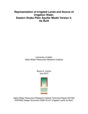 This report is a Design Document for the calibration of the Eastern Snake Plain Aquifer Model Version 2 (ESPAM 2). Its goals are similar to the goals of Design Documents for ESPAM 1.1: To provide full transparency of modeling data, decisions and calibration; and to seek input from representatives of various stakeholders so that the resulting product can be the best possible technical representation of the physical system (given constraints of time, funding and personnel). It is anticipated that for some topics, a single Design Document will serve these purposes prior to issuance of a final report. For other topics, a draft document will be followed by one or more revisions and a final "as-built" Design Document. Superseded Design Documents will be maintained in a "superseded" file folder on the project Website, and successive versions will be maintained in a "current" folder. This will provide additional documentation of project history and the development of ideas. This Design Document outlines the treatment of irrigated lands and source of irrigation water for ESPAM2. It is an "as built" document describing the water budget delivered to calibrators in June 2010, and supersedes the draft Design Document on source of irrigation water (Contor and Pelot, 2008). If additional modifications are made during calibration, this document will be amended.