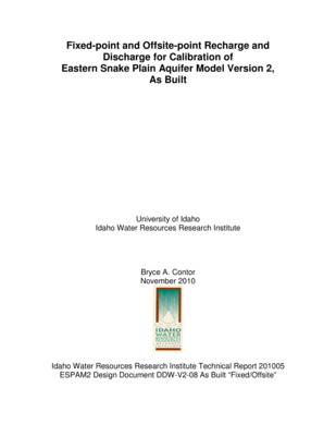 This report is a Design Document for the calibration of the Eastern Snake Plain Aquifer Model Version 2 (ESPAM 2). Its goals are similar to the goals of Design Documents for ESPAM 1.1: To provide full transparency of modeling data, decisions and calibration; and to seek input from representatives of various stakeholders so that the resulting product can be the best possible technical representation of the physical system (given constraints of time, funding and personnel). It is anticipated that for some topics, a single Design Document will serve these purposes prior to issuance of a final report. For other topics, a draft document will be followed by one or more revisions and a final "as-built" Design Document. Superseded Design Documents will be maintained in a "superseded" file folder on the project Website, and successive versions will be maintained in a "current" folder. This will provide additional documentation of project history and the development of ideas. The ESPAM1.1 recharge tools and algorithms included three mechanisms for representing fluxes between the aquifer that could be represented as singlepoint fluxes into or out of the aquifer. These were the Fixed-point data set, the Scenario-point data set and the Offsite-point data set. The Fixed-point data set (intermediate file extension *.fpt) was designed to represent fluxes that did not enter into any other water-budget calculation. In ESPAM1.1 it was used for various components in the calibration water-budget, as described below. The recharge tools simply added the values to the volume for the appropriate model grid cell and stress period, without performing calculations. Since the MODFLOW code represents all fluxes into or out of the aquifer as if they occurred exactly and only at the center of the model cell, a point data set can reasonably used for any flux that occurs, even if in reality it is spatially distributed. The Scenario-point data set (intermediate file extension *.scn) was also designed to represent fluxes that did not enter into any other water-budget calculations, but was intended specifically for hypothetical fluxes that might be considered in applying the model to scenarios to investigate hydrologic or management questions. Its treatment in the recharge tools and algorithms was identical to the Fixed-point data set, but it was not used in calibration of ESPAM1.1. The Offsite-pumping data set (intermediate file extension *.off) was designed to represent pumping from wells that were distant from the irrigated place of use, where the water was not part of diversion data included in the diversions data sets. The calculation algorithms applied this water as a pumping withdrawal and also included it in canal-seepage and irrigated-lands calculations. The Fixed-point and Offsite-point data sets are retained in ESPAM2 water budget calculations, with essentially the same roles and definitions. This design document describes the particular water-budget components represented using these data sets and the details of the calculations.