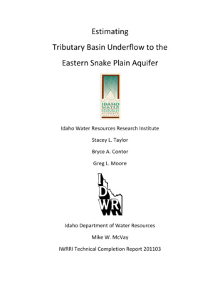 While groundwater withdrawals in the Eastern Snake River Plain Aquifer increase, the number of recharge sources to the aquifer remains the same. These sources of recharge include precipitation, stream and river losses, irrigation percolation, canal seepage, and subsurface flow from tributary basins. Most sources of recharge can be measured or closely approximated since they occur on the surface. However, flow that is underground from surrounding basins (also called tributary underflow) is much more difficult to quantify since it occurs beneath the surface. The Eastern Snake River Plain is surrounded by 23 tributary basins and is believed to receive recharge from each one. Tributary underflow is a key component of recharge in the Eastern Snake Plain Aquifer Model, representing approximately 20 percent of the water budget.  Several techniques have been developed to estimate underflow from tributary basins of the Eastern Snake Plain. This investigation pursues use of the Langbein method, published in a report on the Raft River Basin by Nace et al. (1961). The Langbein method estimates water yield for a basin based on relationships between temperature and potential evapotranspiration. Water yield for a basin is the manageable part of the water supply that is potentially available for consumptive use. Improved methods of estimating precipitation and temperature data have become available since the Langbein studies were completed. For the Eastern Snake Plain tributary basins, resulting values of basin yield were partitioned to three fates: irrigation ET, surface outflow, and tributary underflow. Tributary underflow was calculated as the difference between basin yield and water leaving the basin as streamflow and ET from irrigated lands.  Tributary underflow was calculated annually for each basin as a depth and a volume for 1980-2009. Results showed that some estimates may have been incorrect and potential sources of error were reviewed. When quality streamflow data were present for a basin, calculated values of underflow appeared reasonable. It was assumed that all basins discussed contribute some underflow to the Eastern Snake Plain, thus negative values may indicate a temporary cessation of underflow or an error in the calculation.  While the Langbein method has been previously used to estimate basin yield in basins tributary to the Eastern Snake River Plain (Little Lost, Raft), this work suggests the values for basin yield may be underestimated and the method of choice not be optimal for use in an arid climate. Other potential concerns for estimating underflow from basin yield are related to the limited information for streamflow and imprecision in the application of METRIC ET data. For future studies of basin yield, each individual basin should be analyzed based on the amount of information available for that basin and the type of climate.