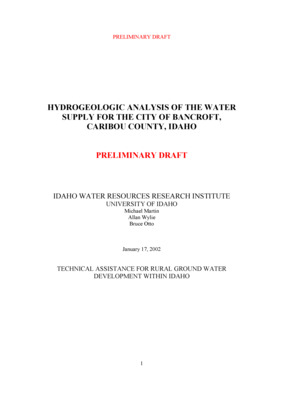 Nitrate and fecal coliform occur in the Bancroft city water supply wells.  This report summarizes a study at the IWRRI Technical Assistance for Rural groundwater Development Within Idaho project team completed to assist the city in mitigating this problem.  The study provides hydrogeologic data accommodating these specific objectives: 1) Delineate the aquifer supplying water to the Bancroft wells and the location of recharge for this aquifer. 2) Determine possible sources of contamination that may cause the water quality problems.  3) Identify possible groundwater targets available for future development.  4) Determine the reliability of the new water supply source.