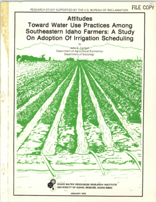 Specifically, this is a study focusing on factors related to the diffusion of innovations among farmers