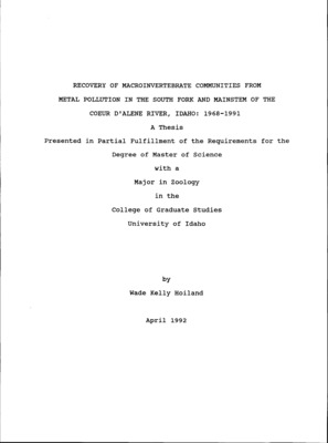 Mining has severely impacted the biota in the Coeur d'Alene River drainage of northern Idaho. The benthic community of the South Fork and mainstem was monitored from 1968-1971 and 1987-1991 to ascertain the effects of improved mine wastewater treatment and mine closures. Zinc concentrations decreased from 21 mg/l to 3 mg/l over this period. Subsequently, the benthic community showed a dramatic recovery as evidenced by large increases in species richness (0-18), Ephemeroptera-Plecoptera-Trichoptera index (0-8), and species diversity (0-1.8). Although considerable recovery has occurred, biotic parameters at impacted sites continue to lag behind those at reference sites, probably due to continued high zinc concentrations and poor habitat structure. A rapid bioassessment study was conducted on the South Fork of the Coeur d'Alene River and selected tributaries in northern Idaho. Species richness, Ephemeroptera-PlecopteraTrichoptera (EPT) index, and species diversity showed strong negative correlations with habitat assessment scores (mean r 2 =.68). Regression coefficients for percent dominant taxon, modified Hilsenhoff's index, and EPT/Chironomidae abundance were generally lower (mean r 2=.42). Zinc was negatively correlated with biotic metrics (r2=.23-.58). Values for EPT (r2=.60-.75) and species richness (r2=.54-.65) provided the highest correlation coefficients of the six metrics measured. Conductivity (r2=.18-.41) and pH (r2=.08-.21) showed the weakest correlations with biotic metrics. Streams affected by metal pollution also exhibited extreme habitat degradation due to activities involved in ore processing. As a result, macroinvertebrate communities may be severely impacted by habitat loss even where zinc concentrations are relatively low.