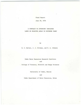 The objective of the investigation was to determine if LANDSAT imagery can be effectively used to inventory irrigated cropland. The irrigated cropland of three test sites in Idaho were inventoried using multistage variable probability sampling procedures. Multiscale remote sensing data, LANDSAT imagery (1:1,000,000), U-2 photography (1:125,000) and large scale 70mm photography (1:8,000) were used to conduct the multistage sampling and obtain additional agricultural land use information. Multiscale photography does provide an effective means of obtaining specific agricultural land use information such as irrigation methods and crop types.