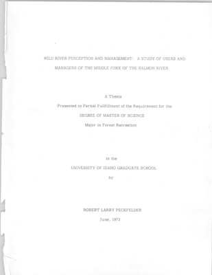 Evidence indicates that foresters who manage the Middle Fork of the Salmon River are very much in tune with floaters in their personal outlook on river management. Middle Fork managers correctly predicted user reactions to more than three-fourths of the questionnaire statements presented in this study. Sampling included 253 of 367 floaters and all Forest Service personnel questionnaires were returned. Eighty percent of the statements were correctly perceived by managers. Forest Service personnel, however, did not accurately perceive many of the characteristics of users,. First, managers indicated that only 35% of the users would belong to conservation organizations while this study found that more than half (52%) of the users belonged to such organizations. Second, managers did not have a good indication of the educational level and income of floaters -- managers indicated that only 49% of the users would have a college education or higher and an average income of $15,000 while this study found that 69% of the users had a college degree or higher and an average in come of $26, 000. Finally, managers did not have a good indication of the types of user floating the Middle Fork managers indicated that 77% of the users fell into the commercial group while this study found that only 68% of the users fit into this category. Managers did not feel as strongly about environmental issues as did users. Fifty percent of the users showed a definite ''strong purist'' attitude about the environmental statements presented while managers indicated a less intense purist attitude. Users responded more intensely than managers to the importance of solitude in the wild river experience. Eighty percent of the users felt solitude was ''very important'' to the floating experience while only 58% of the managers indicated solitude was ''very important'' to the wild river experience. Managers appeared to be more development-oriented than did users. Ninety-two percent of the managers felt that users would be ''bothered'' at camping in places with no sanitary facilities or developed areas while 65% of the users indicated they would ''enjoy'' such areas. Forest Service personnel stressed stronger feeling toward the need for controls on the Middle Fork than did users. All managers favored controlling use of the river at the present time while only 64% of the users were in favor of such action. In addition, all Forest Service personnel indicated that limiting the size of parties floating the river is necessary while only 73% of the users favored party size limitations. The responses to management alternatives were not generally perceived by managers. Forest Service personnel indicated that users would oppose the restriction of limiting use to only those with prior river experience when in fact more than 20% of the users favored such action. In addition, approximately 80% of the Forest Service personnel responding felt users would favor the issuance of a limited number of permits on a first-come, first-served basis. A majority of the users (55%) indicated they were opposed to this alternative. Also, managers felt users would favor the assignment of campsites when in fact 59% of the users opposed this alternative. Middle Fork managers appear to be similar in their responses to those of users which indicates knowledge of the Middle Fork user. Needs include (1) additional information into all factors that may be a result of increasing use, (2) establishing guidelines that will determine when the maximum number of people is attained and controls imposed to correct it, and (3) continual information flow from users.
