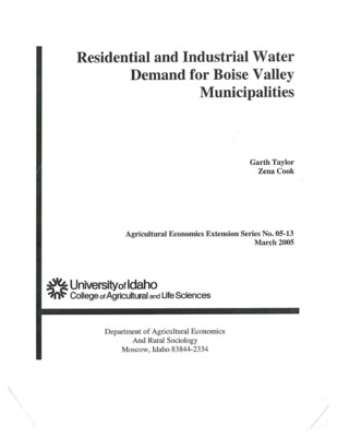 Estimation of M&I demand functions are costly and data intensive. To obtain the degrees of freedom, data needs to be obtained from a cross section of municipalities or a time series for many years from a single city. And given these data limitation will not be particularly accurate. With the time series data are usually discarded because the assumption of a stable demand function over 20 or 30 years is obviously not reasonable.! The cross section data are most often estimated a demand per household. In lieu of conducting a costly survey of Boise Valley municipalities, that may not yield the required data to estimate demand functions, we choose to formulate the demand functions from secondary data sources. To formulate a demand function for each municipality in the Boise Valley, elasticities obtain from the plethora of residential water demand studies are calibrated current prices and quantities of residential water for the respective municipality. The rationale for this approach will be followed by the rational in selection of elasticities to be implemented. Lastly, we will deal with the case of "Dual Use" systems that are emerging throughout the Boise Valley.