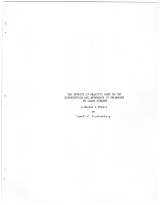 I concluded that juvenile steelhead trout and chinook salmon were not affected by the levels of batholith sediment we added to riffle sections during summer but a reduction of pool area by sediment caused a direct decrease in the number of fish present in the pools