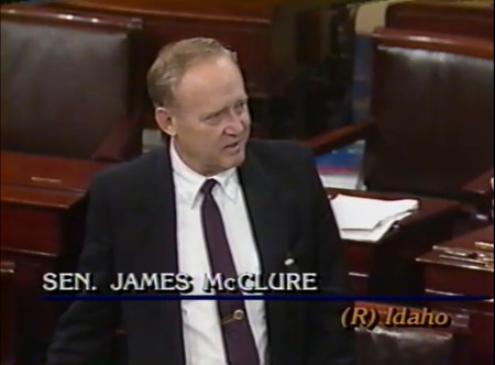 Politicians pay tribute to Senator James A. McClure following his retirement announcement.