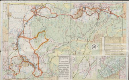 Color maps of Idaho and Montana with a marker showing the routes traveled by McClure during his 1972 campaign.