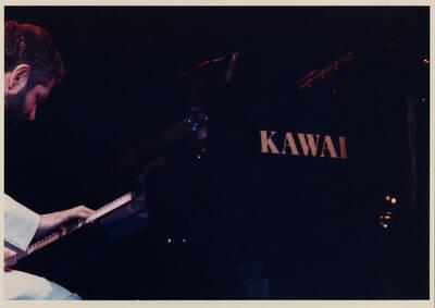10" x 8" color photograph. Leonid Vintskevich plays the piano at the 1989 Lionel Hampton-Chevron Jazz Festival.